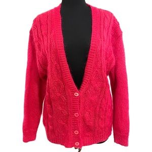 Vintage Raspberry Cardigan Sweater